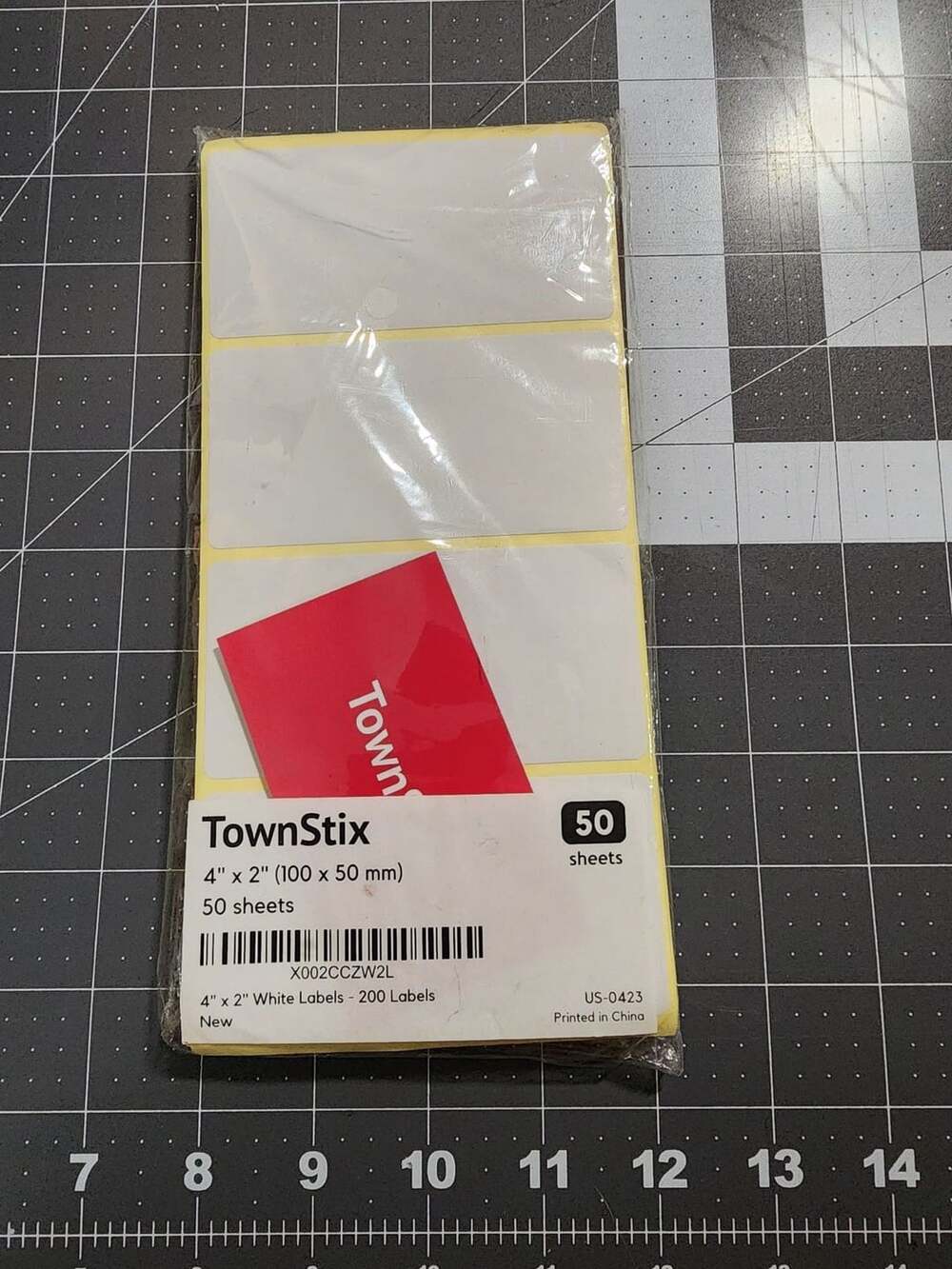 TownStix White Labels 4" x 2" 50 Sheets